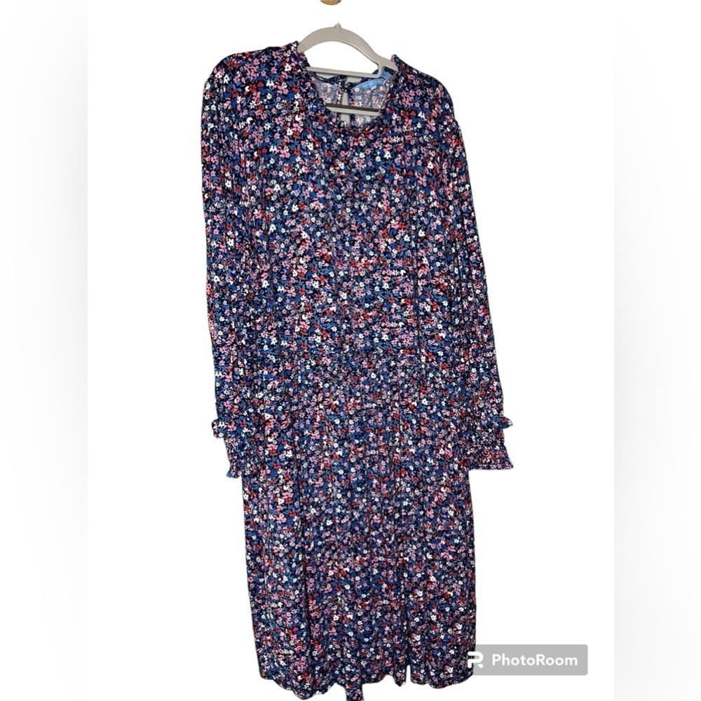 Draper James Women's Blue Ditsy Floral Kitty Ruffled Shift Dress‎